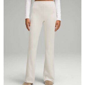 Lululemon Pants Brushed Softstreme Ribbed Zip Flared Bone White Gym Women's 0